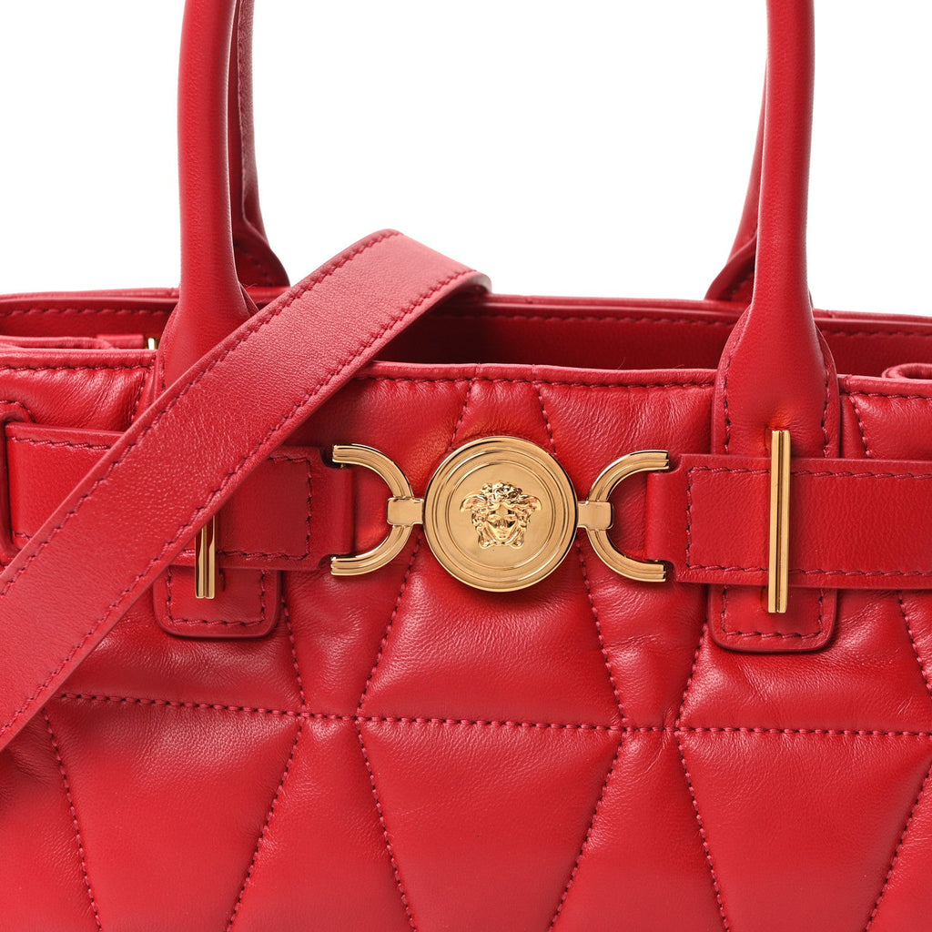 Nappa Trapuntata Small Medusa '95 Tote Bag Lipstick Red