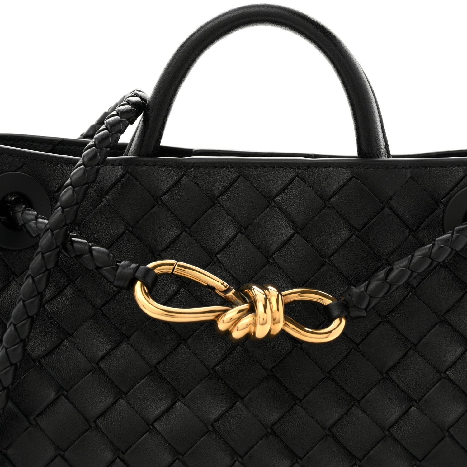 Nappa Intrecciato Small Andiamo Shoulder Bag Black