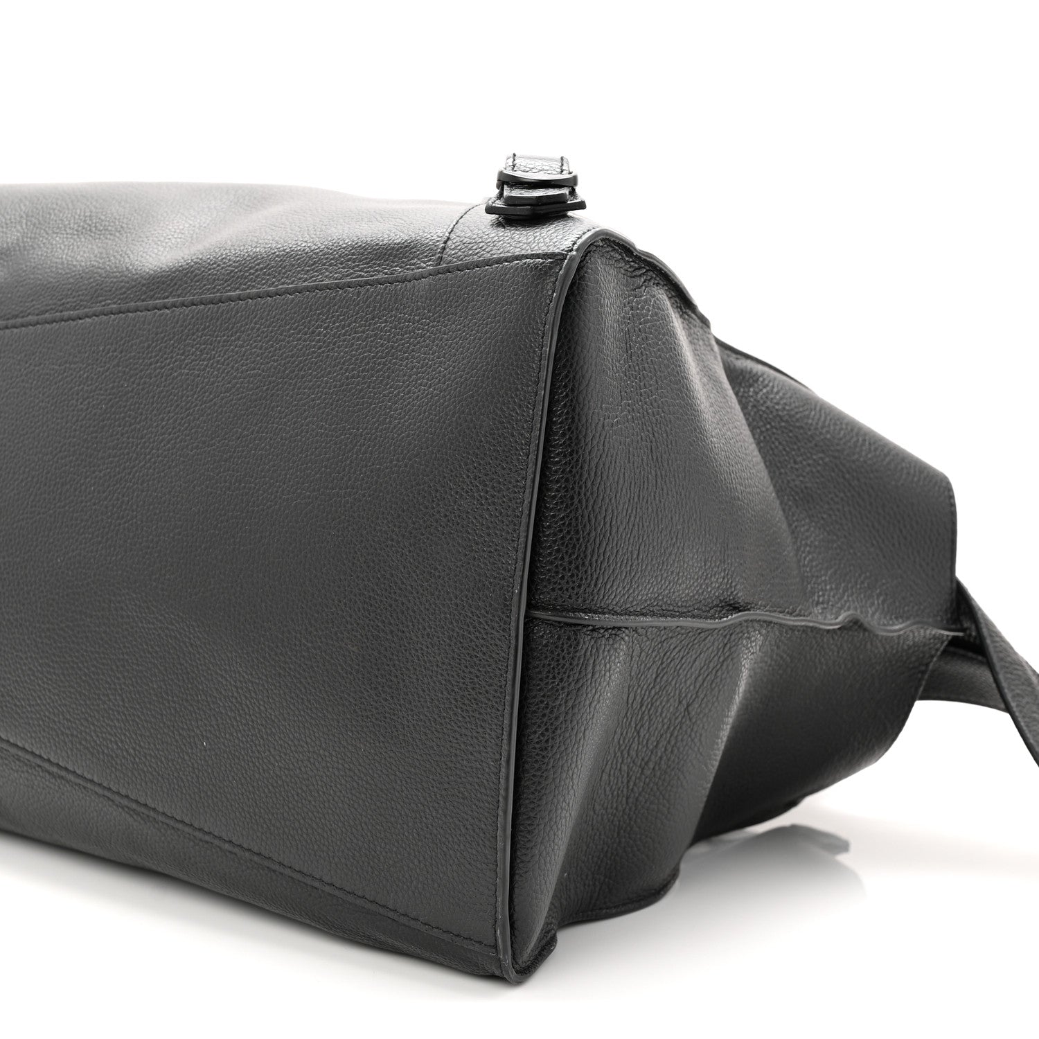 Grained Calfskin Neo Classic Black Hardware Large Top Handle Bag Black