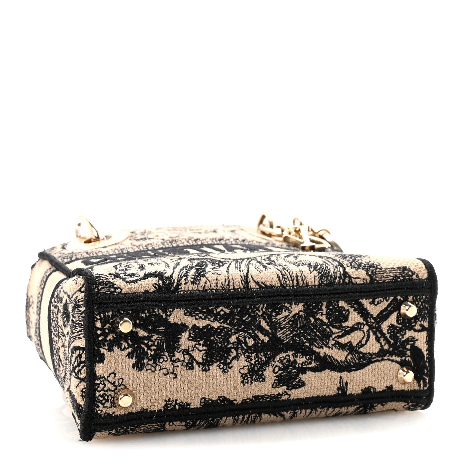 Canvas Toile De Jouy Embroidered Mini Lady D-Lite Beige Mullticolor