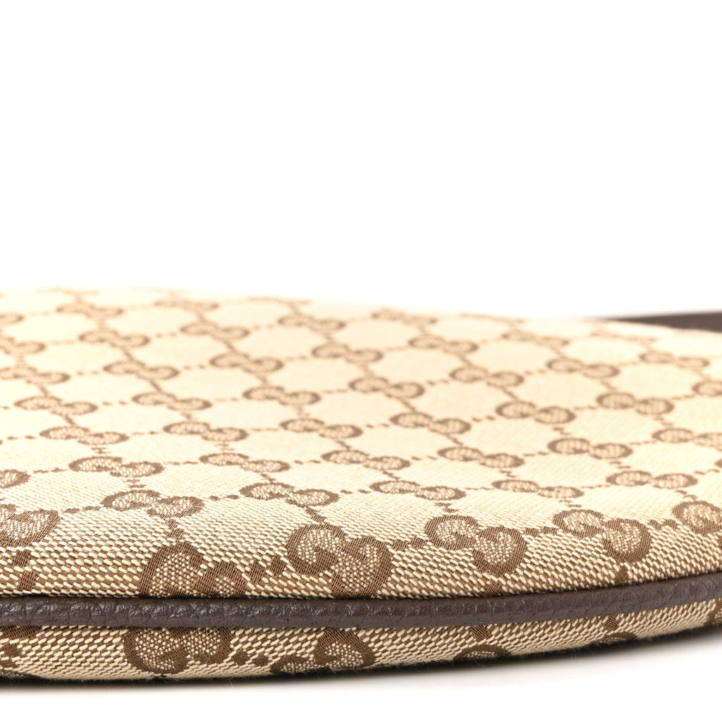 Monogram Calfskin Web Medium B Shoulder Bag Beige Brown