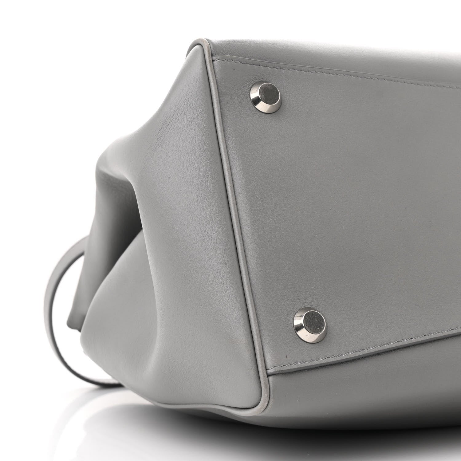 Smooth Calfskin Small Hampton Carry All Bag Grey