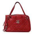 Iridescent Calfskin Quilted Relax CC Camera Case Red