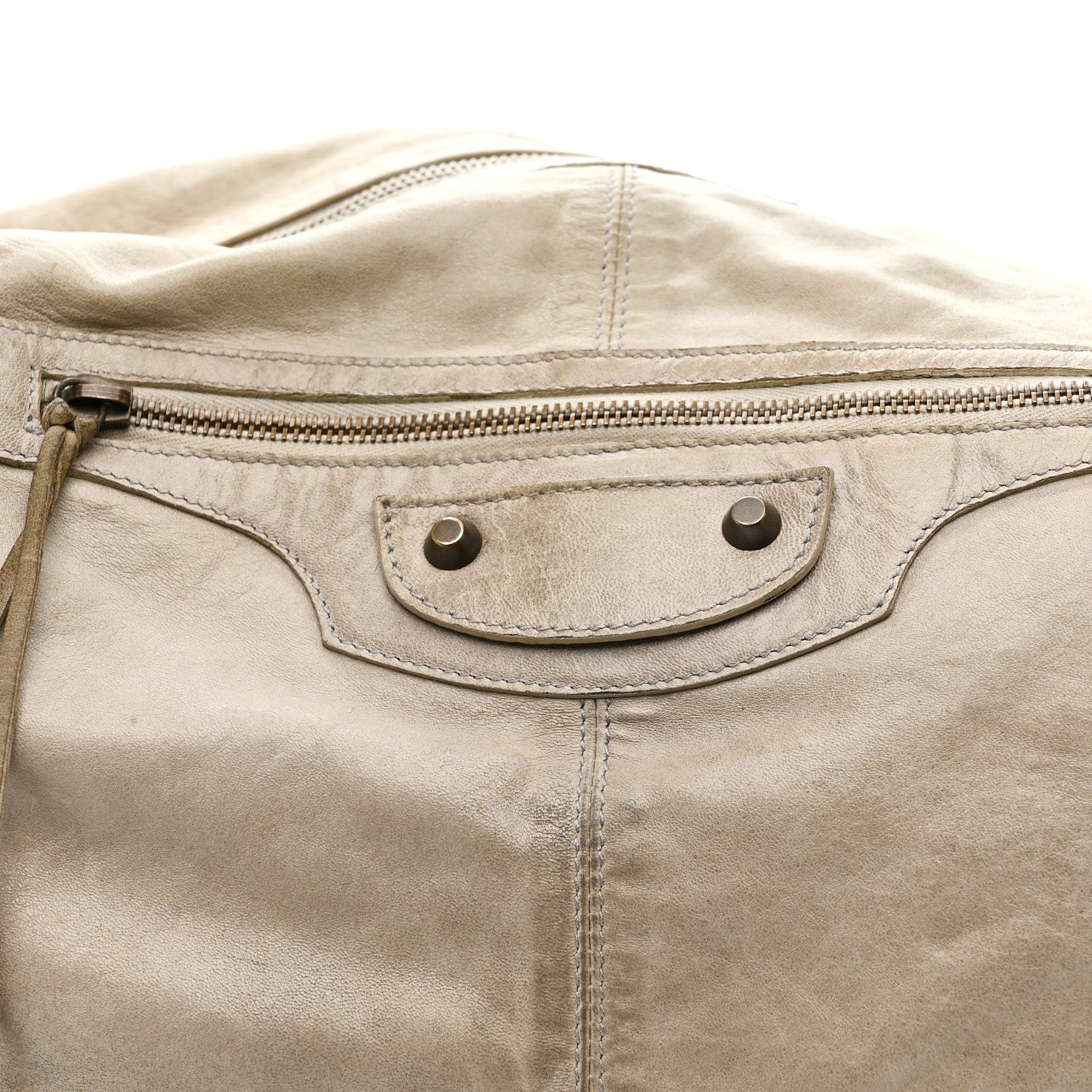 Agneau Classic Silver Hardware Courier XL Hobo Argent