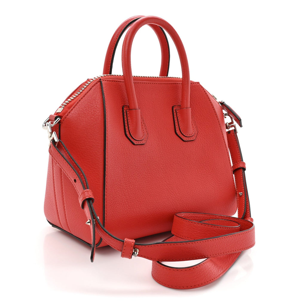 Sugar Goatskin Mini Antigona Pop Red