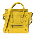 Drummed Calfskin Nano Luggage Citron
