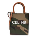Canvas Calfskin Mini Vertical Cabas Khaki