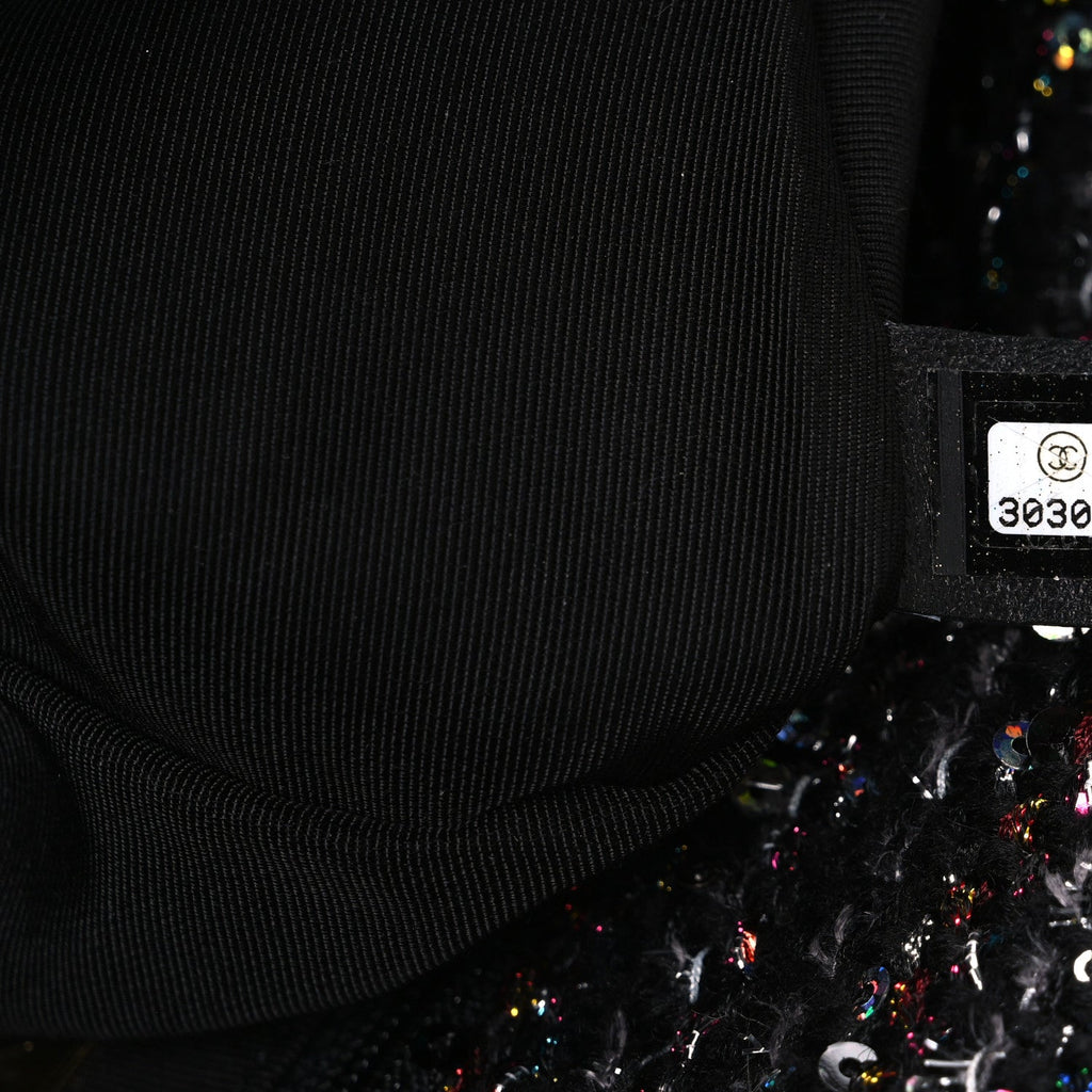 Tweed Sequin Quilted Medium Chanel 19 Flap Black Multicolor