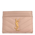 Grain De Poudre Matelasse Chevron Monogram Credit  Case Pale Pink