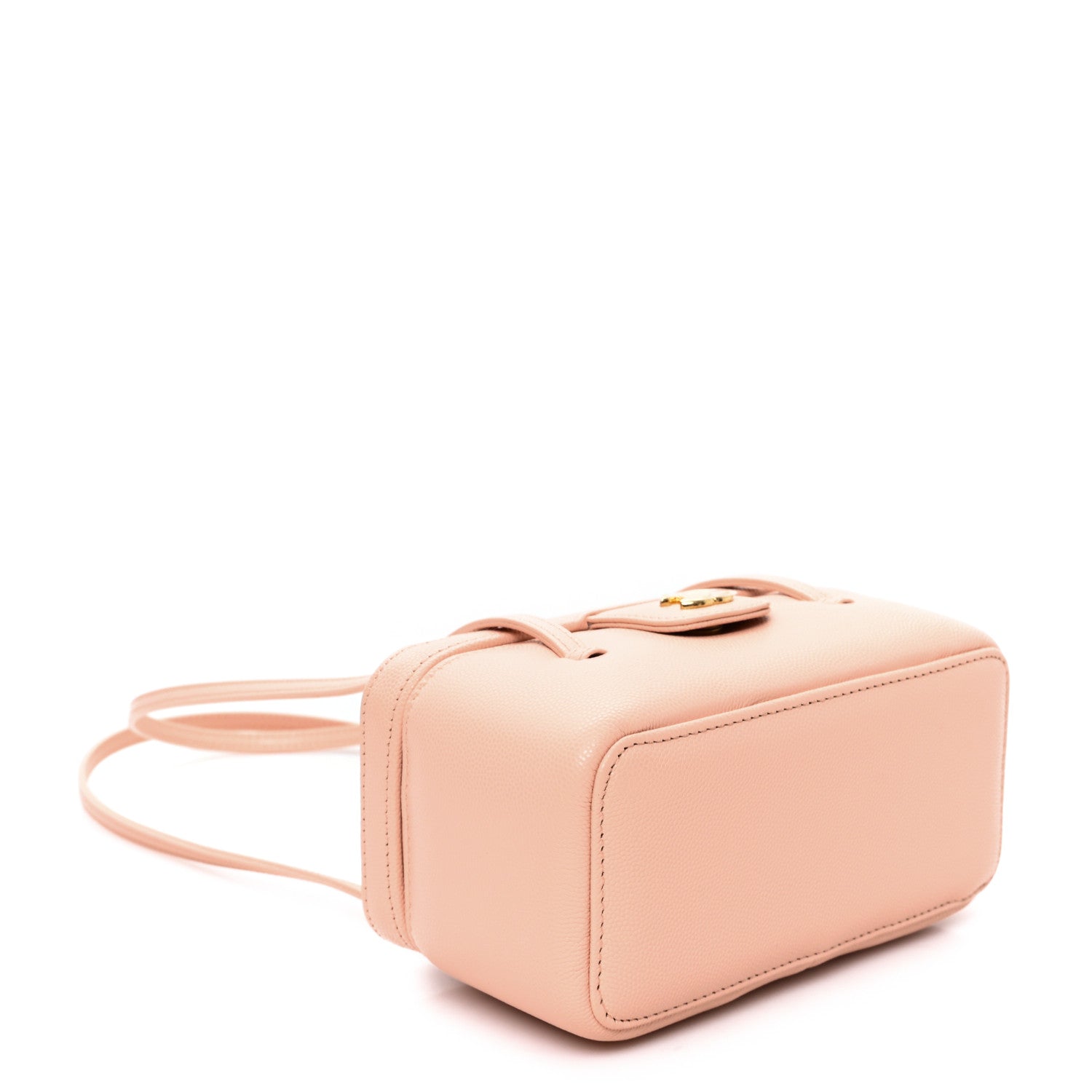 Shiny Caviar Preppy Coco Long Vanity With Strap Light Pink