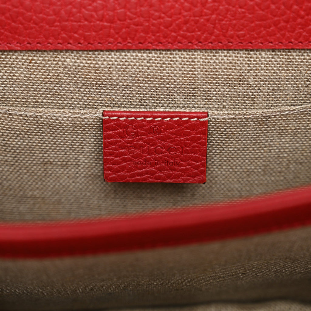 Dollar Calfskin Small Interlocking G Shoulder Bag Red