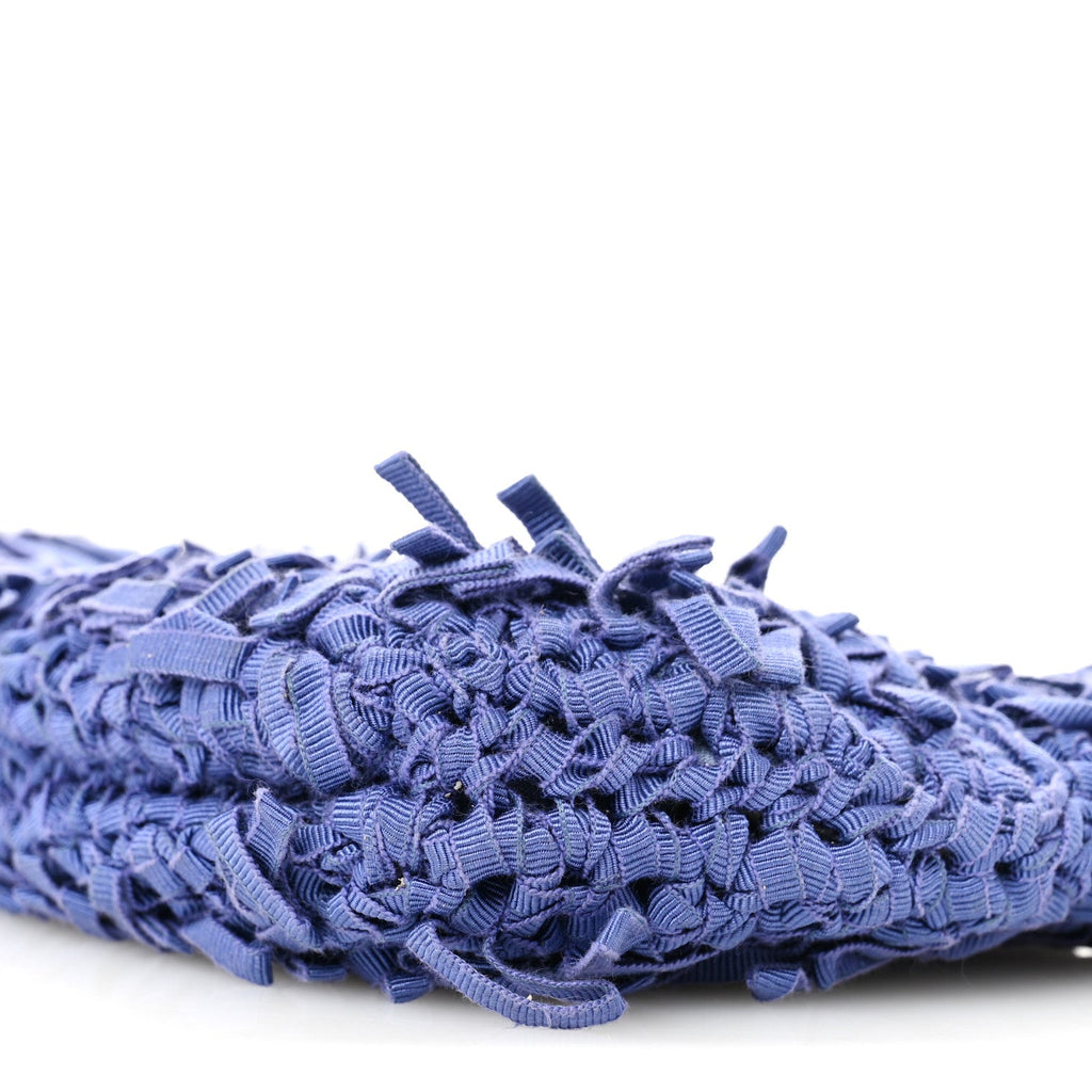 Canvas Fringe Hug Shoulder Bag Blue