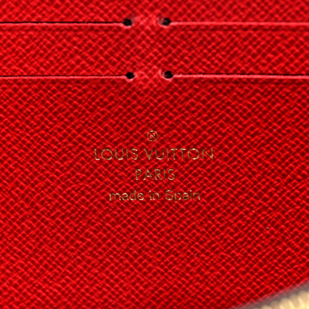 Damier Ebene Clemence Wallet Cherry
