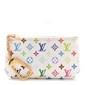 LV X TM Monogram Multicolor Key Pouch White