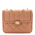 Calfskin Quilted Small Deco Shoulder Bag Camelia