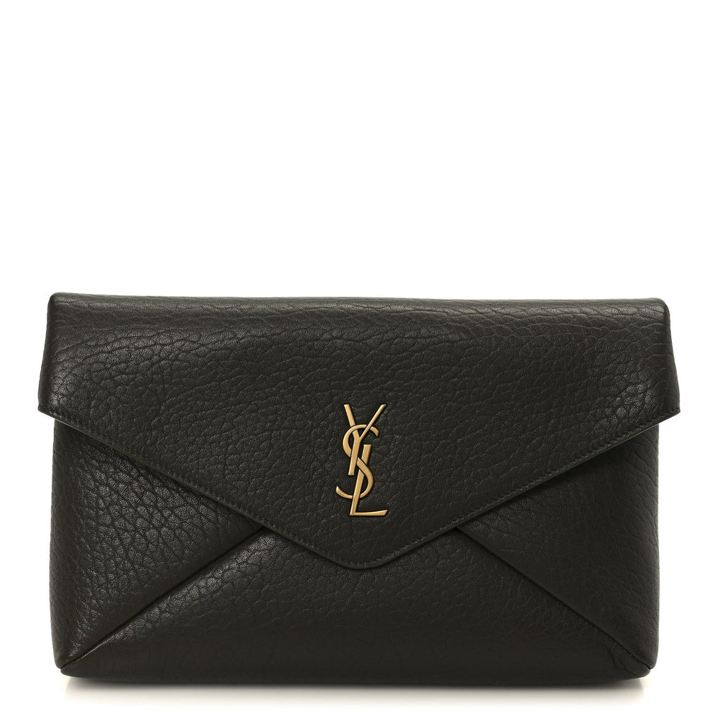 Lambskin Large Cassandre Envelope Pouch Light Musk