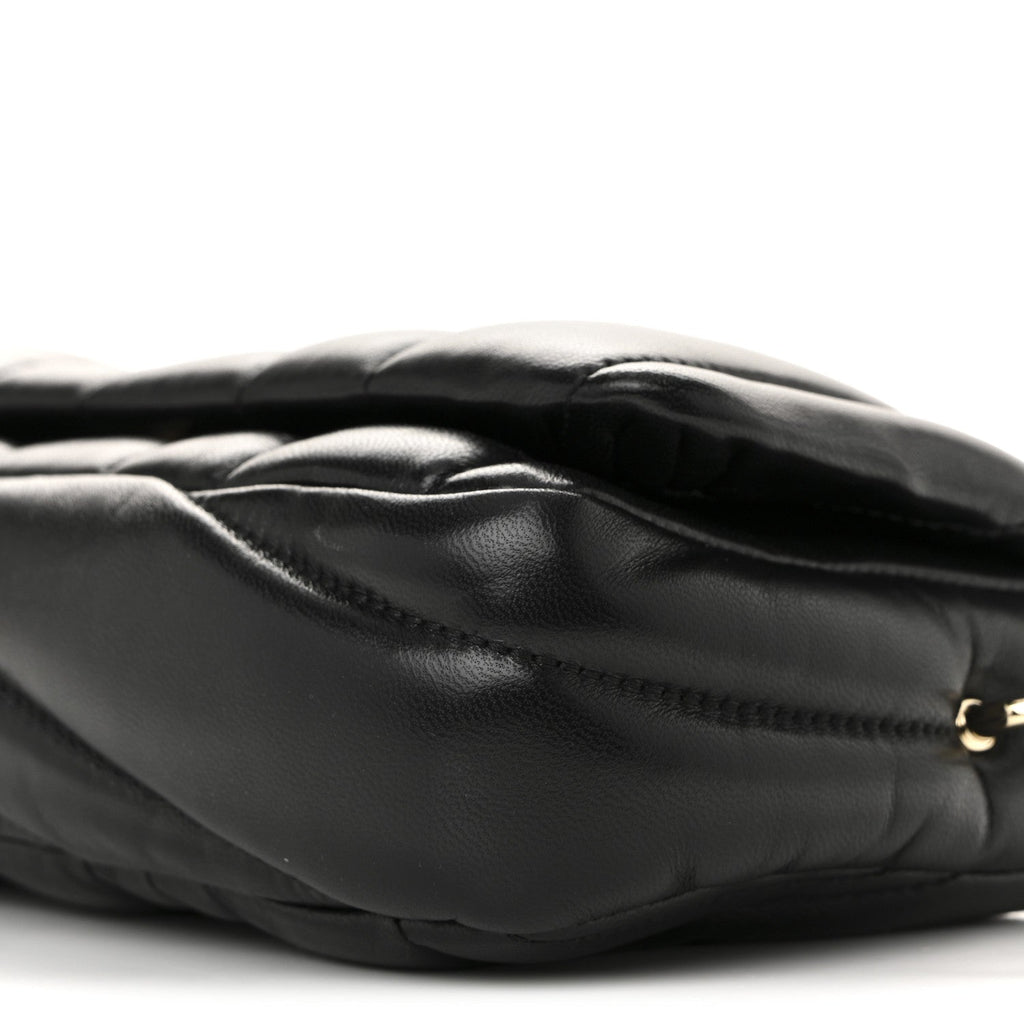 Lambskin Quilted Mini GG Milano Top Handle Shoulder Bag Black