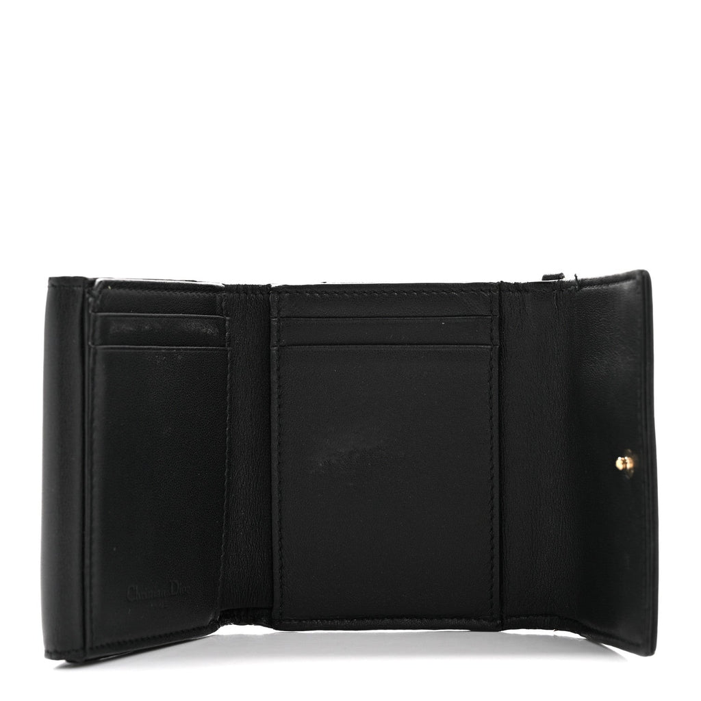Lambskin Cannage Lady Dior Lotus Wallet Black