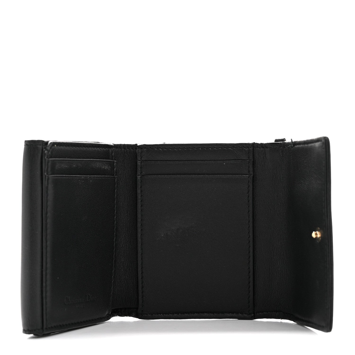 Lambskin Cannage Lady Dior Lotus Wallet Black
