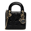 Patent Cannage Mini Lady Dior Black