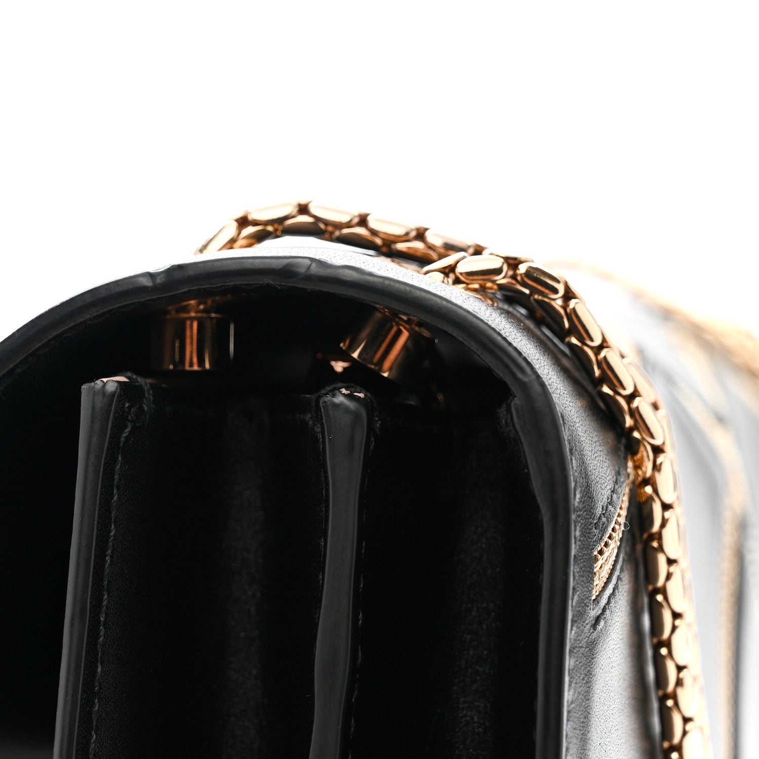 Calfskin Glam Rebel Serpenti Forever Shoulder Bag Black