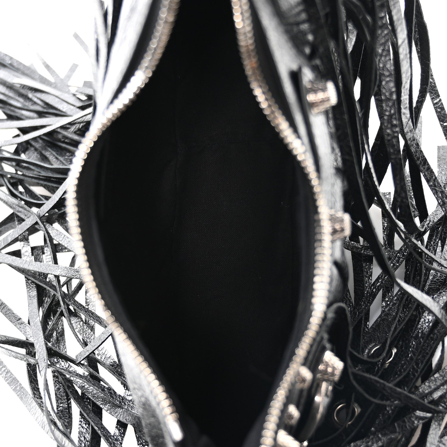 Agneau Arena Le Cagole Fringe Shoulder Bag XS Black