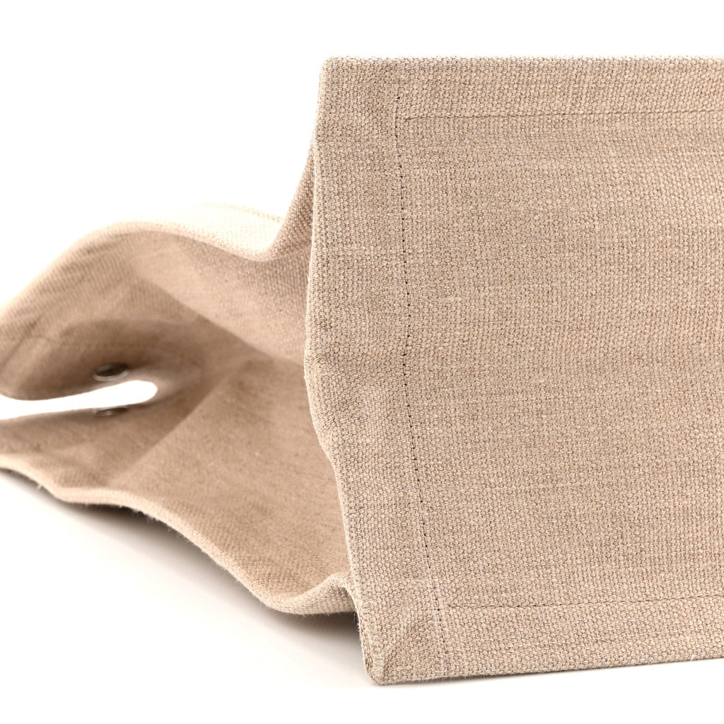 Linen Calfskin Rive Gauche Tote Greggio Natural