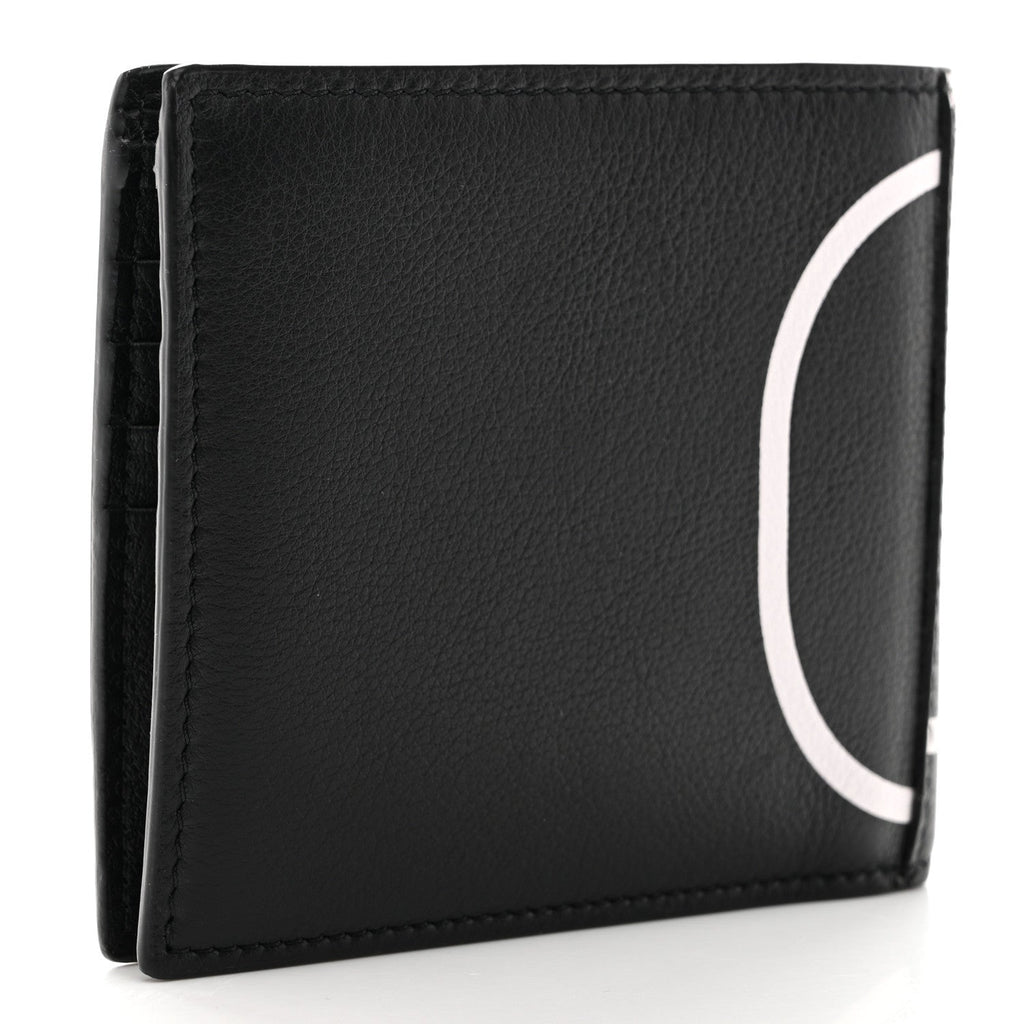 Calfskin Go Logo Bi-Fold Wallet Black