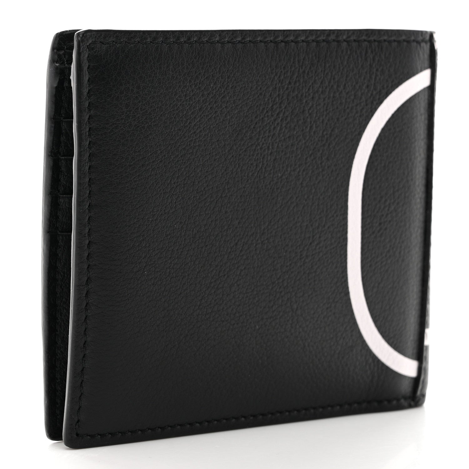 Calfskin Go Logo Bi-Fold Wallet Black
