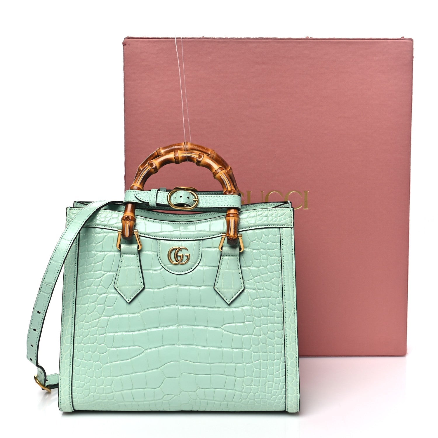 Alligator Small Diana Tote Bag Green