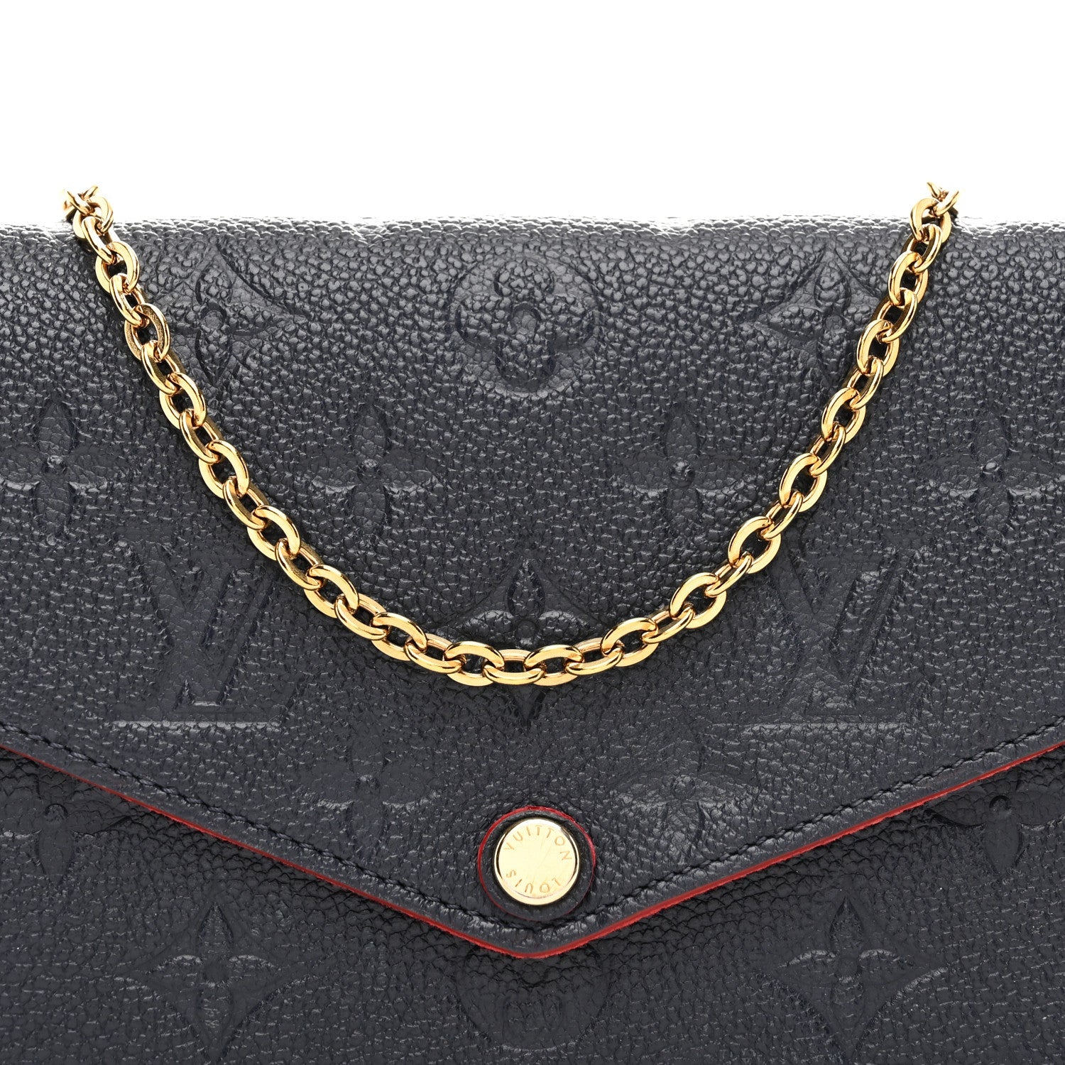 Empreinte Pochette Felicie Chain Wallet Marine Rouge