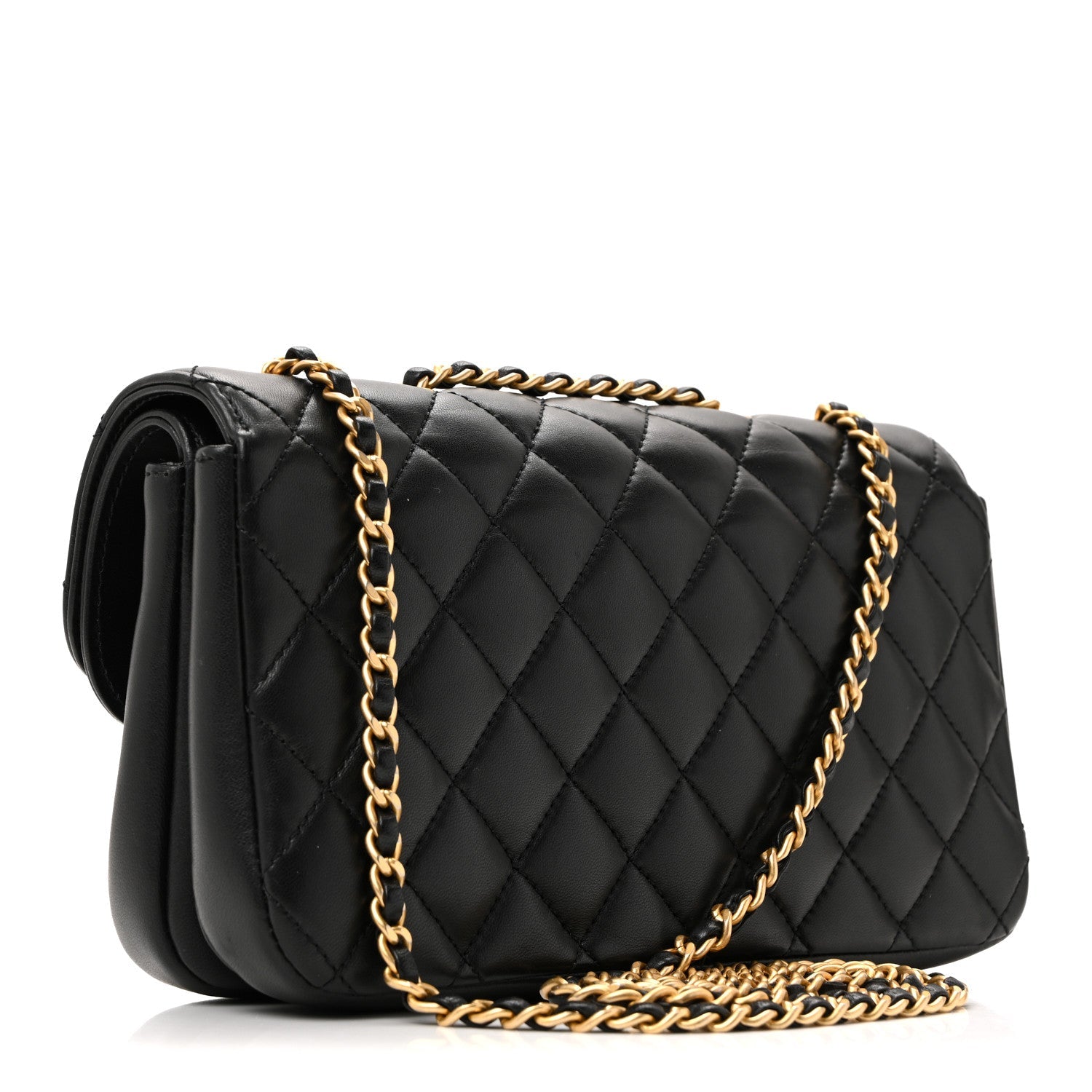 Lambskin Quilted Small CC Chic Flap Black