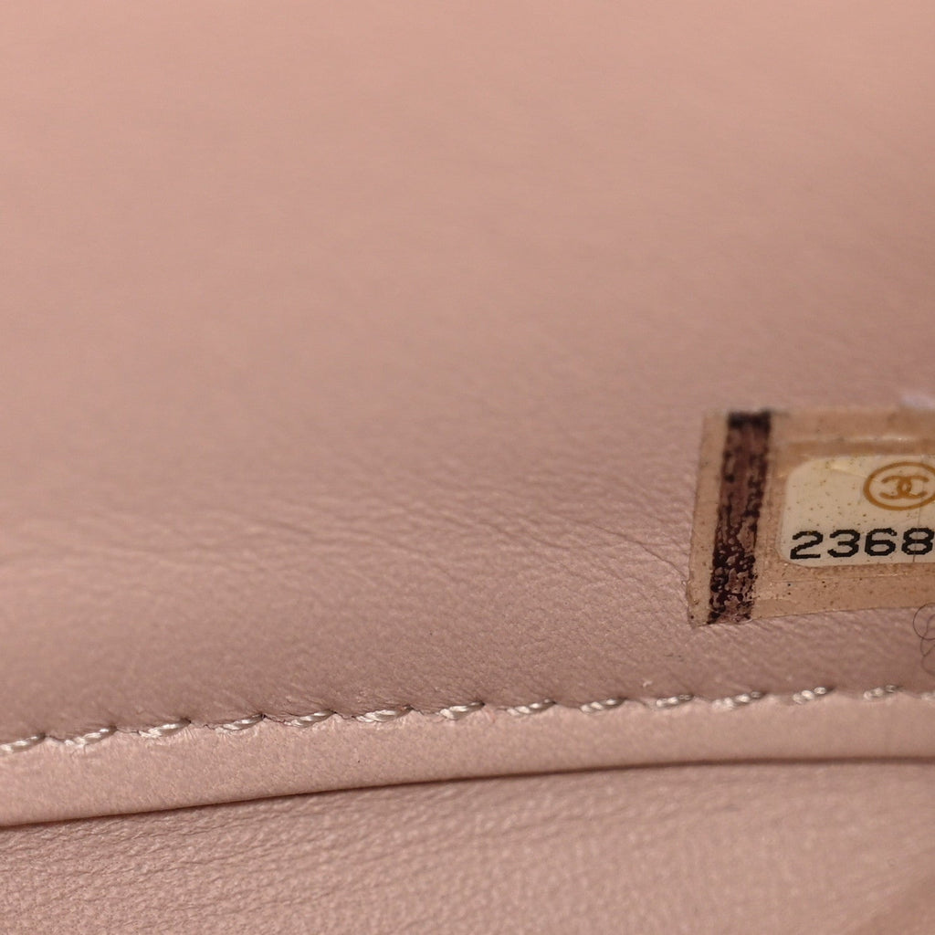 Iridescent Calfskin Quilted Small Straight Lined Flap Red