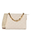 Lambskin Embossed Monogram Coussin PM Beige Cream