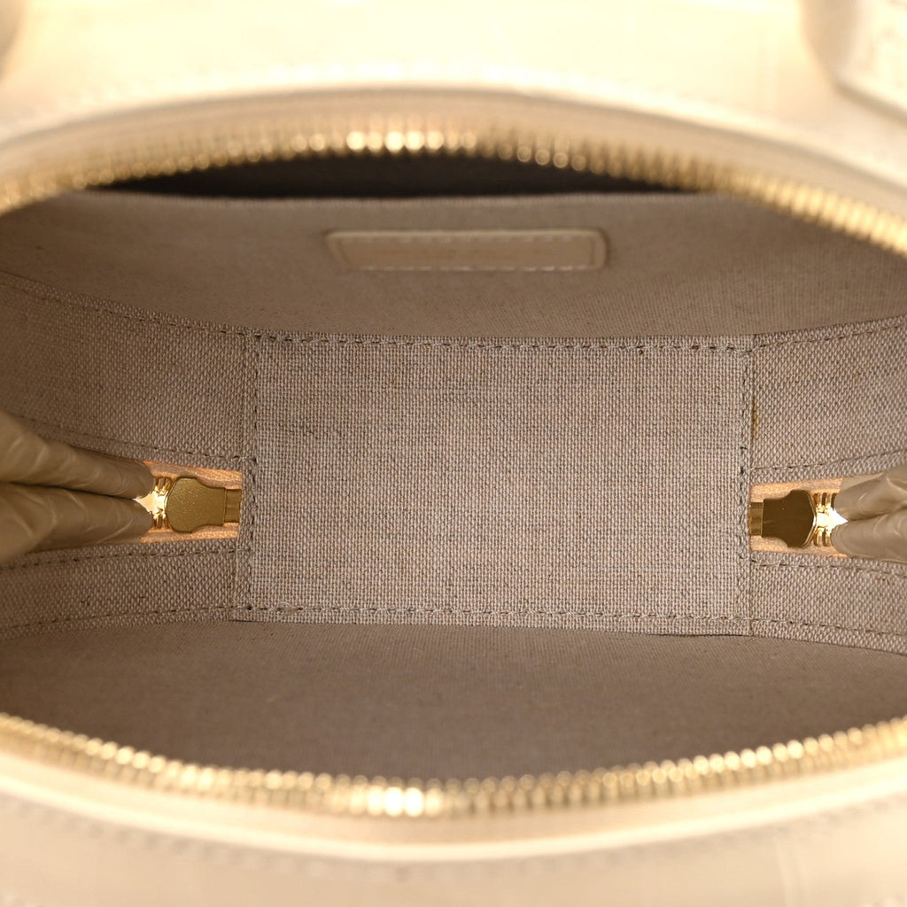Calfskin Crocodile Embossed Circle Crossbody Bag Dune