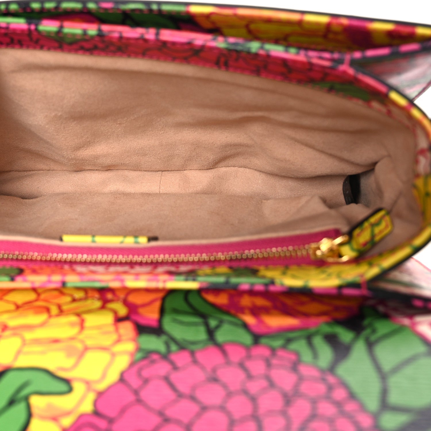 X KEN SCOTT New Shangai Calfskin Pomponica Print Horsebit 1955 Shoulder Bag Multicolor Fuxia Pompon