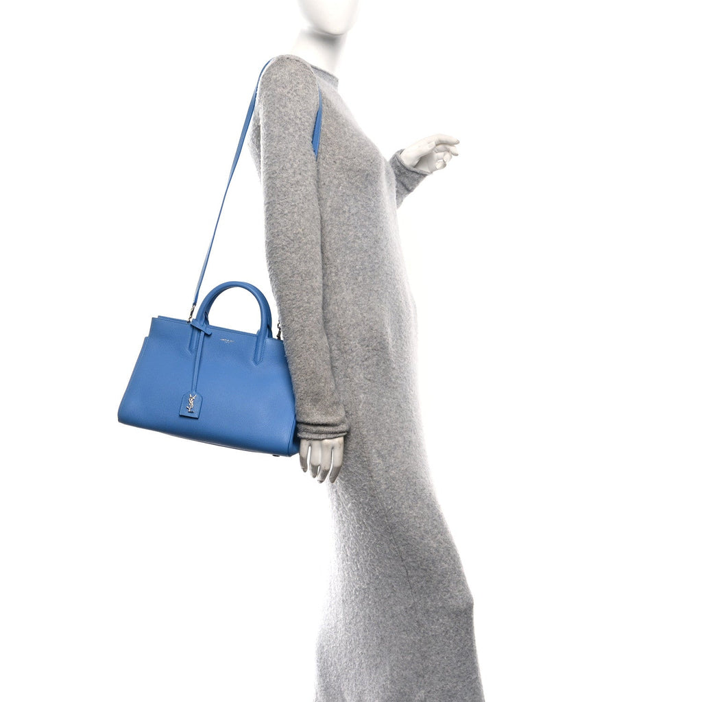 Grained Calfskin Small Rive Gauche Cabas Blue Clair