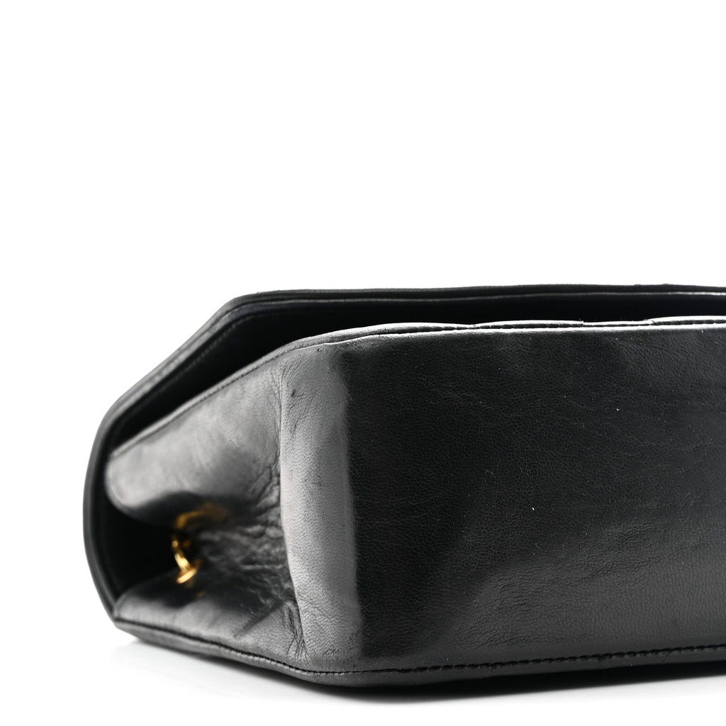 Lambskin Quilted Medium Single Flap Black