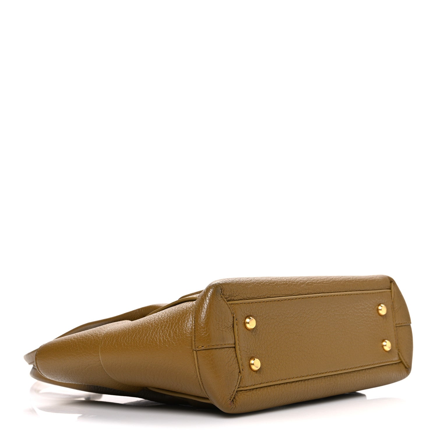 Grained Calfskin Maxi Intrecciato Small Arco Moutarde