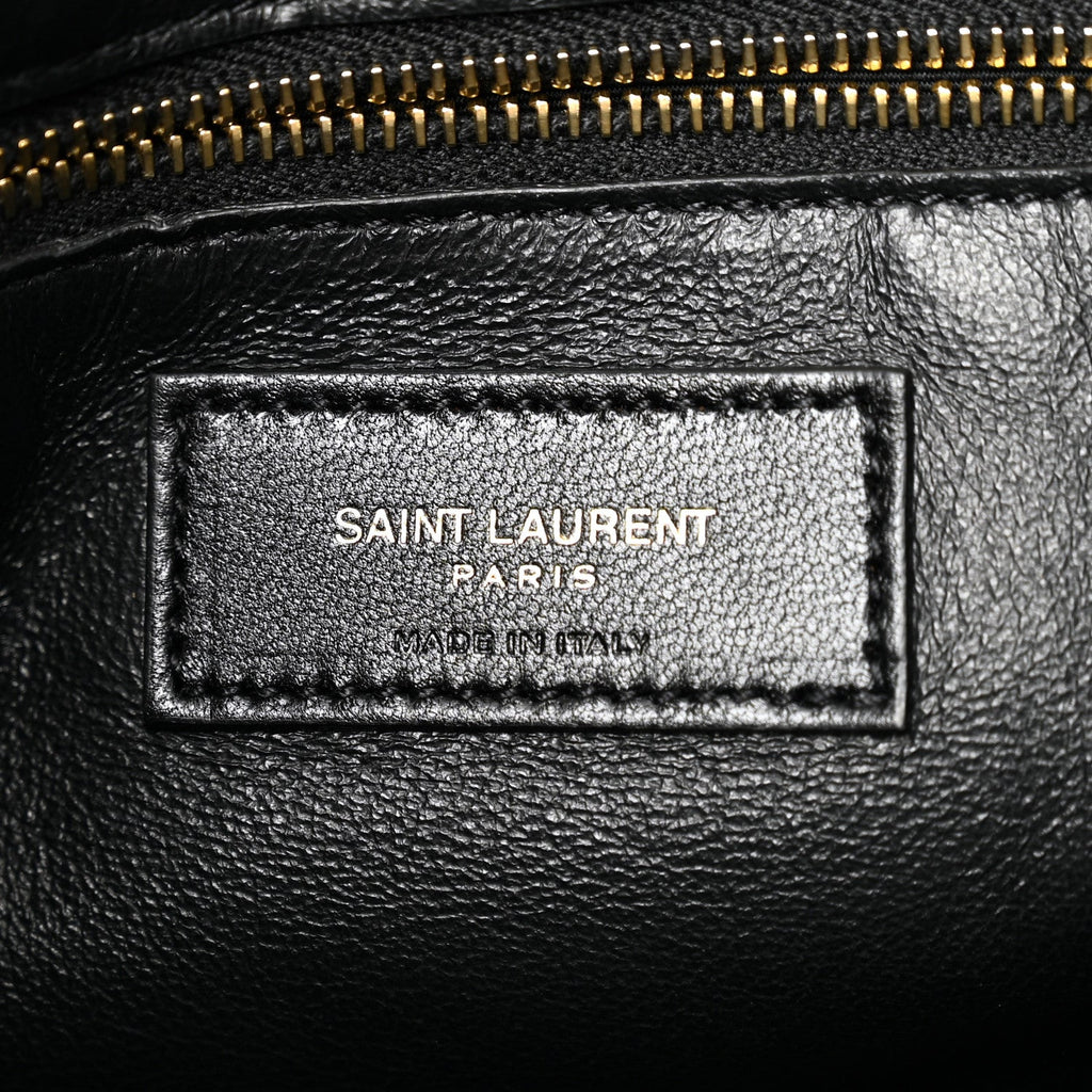 Lambskin Seau Fermoir Bucket Bag Black
