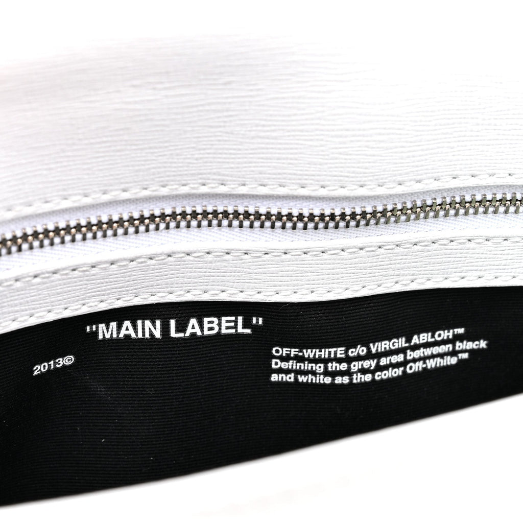 Saffiano Striped Mini Diag Binder Clip Bag White Black