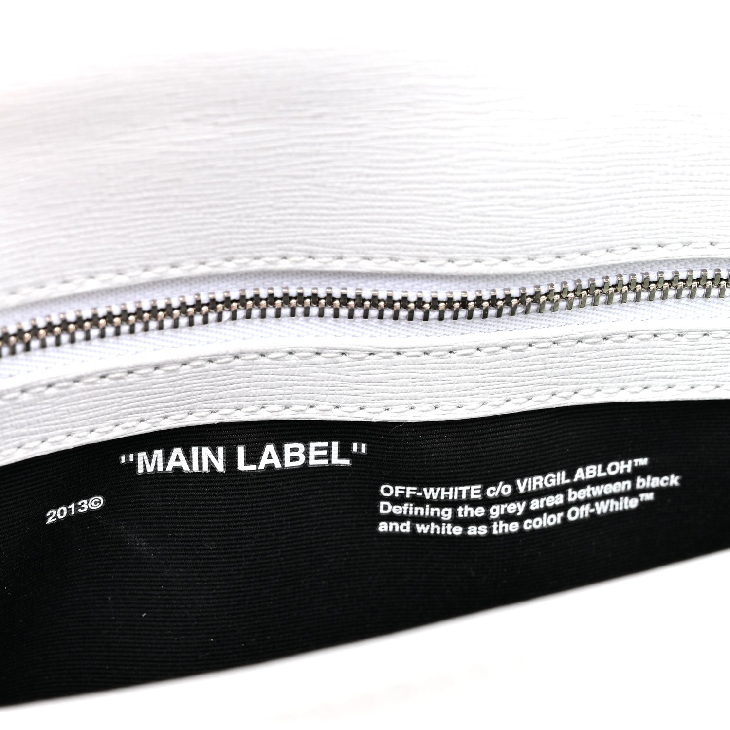 Saffiano Striped Mini Diag Binder Clip Bag White Black
