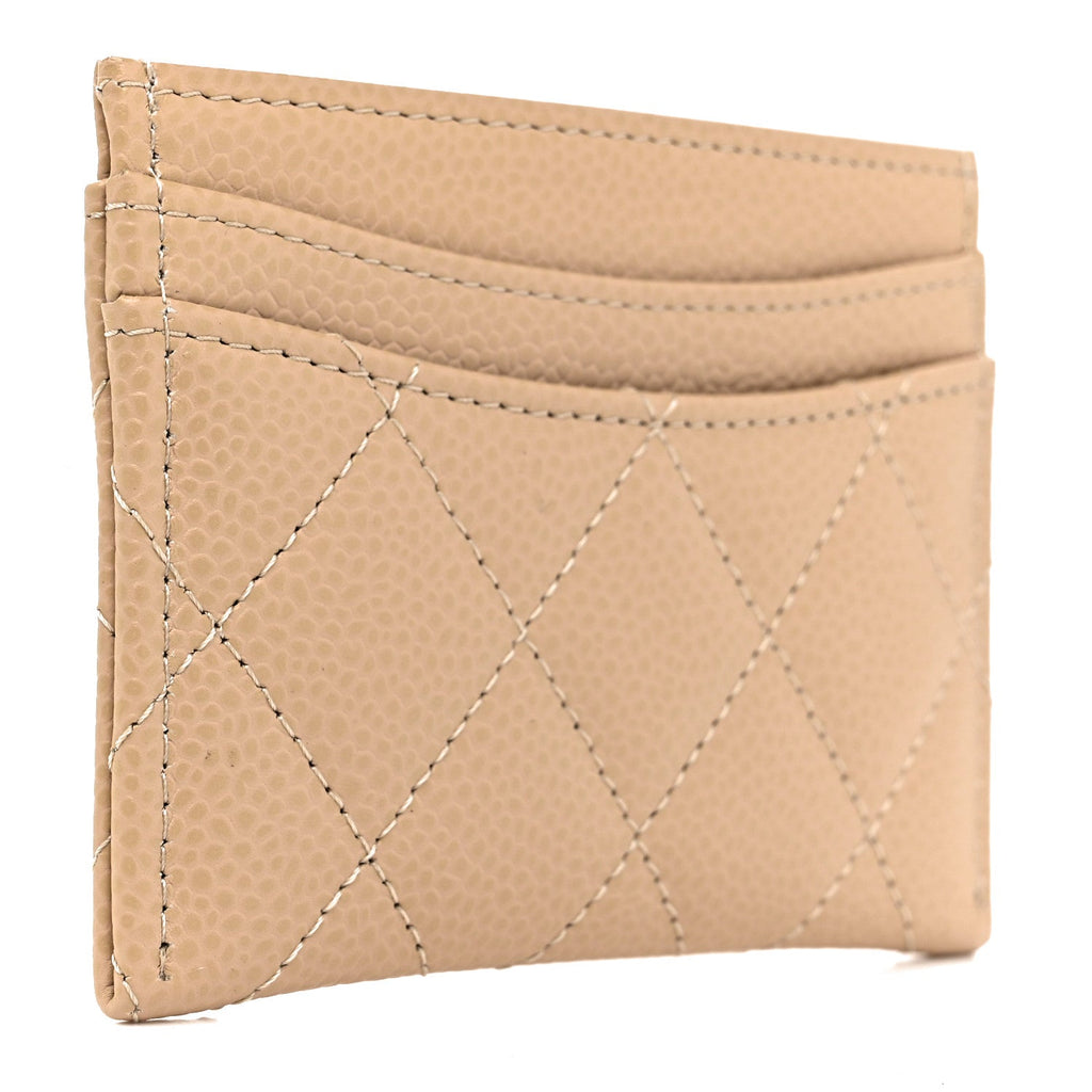 Caviar Quilted  Holder Beige