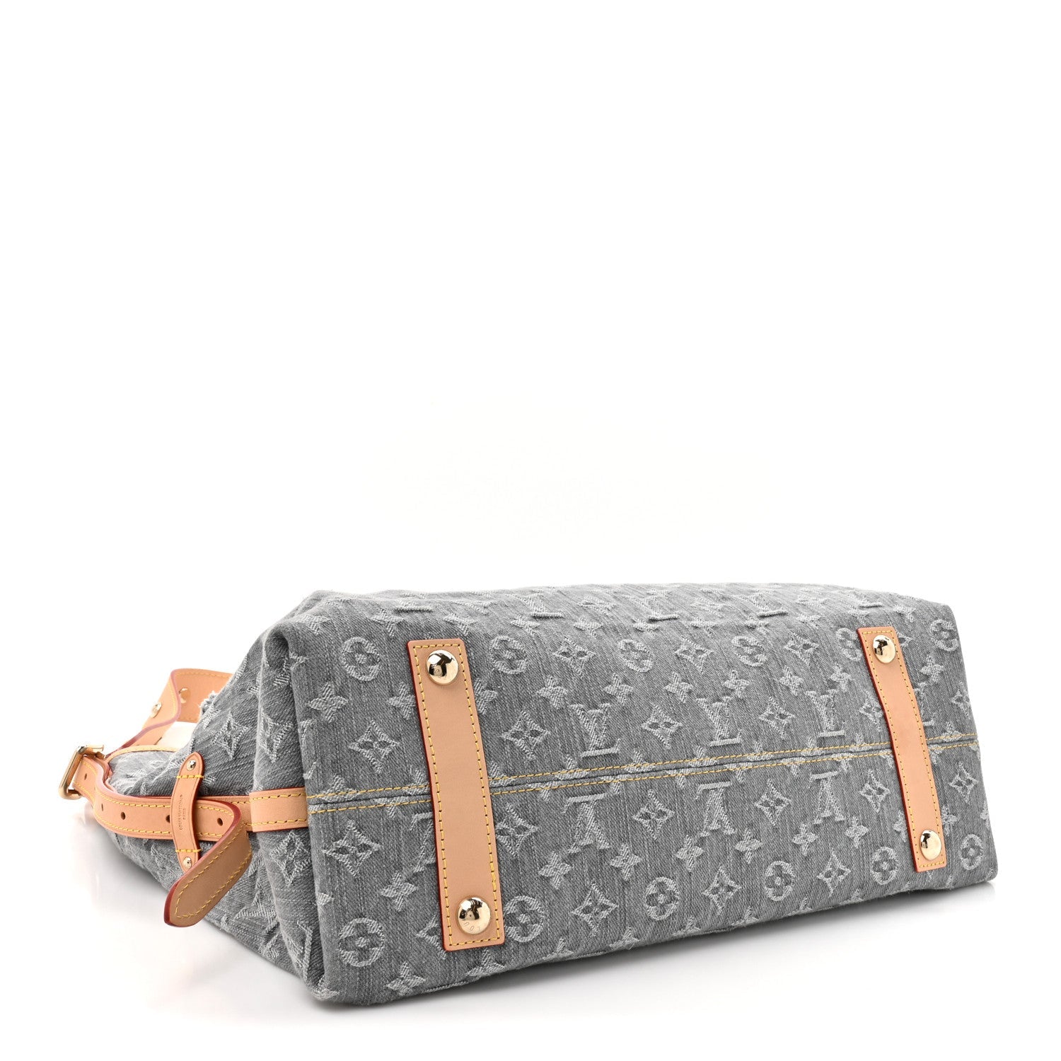 Monogram Denim CarryAll MM Washed Grey