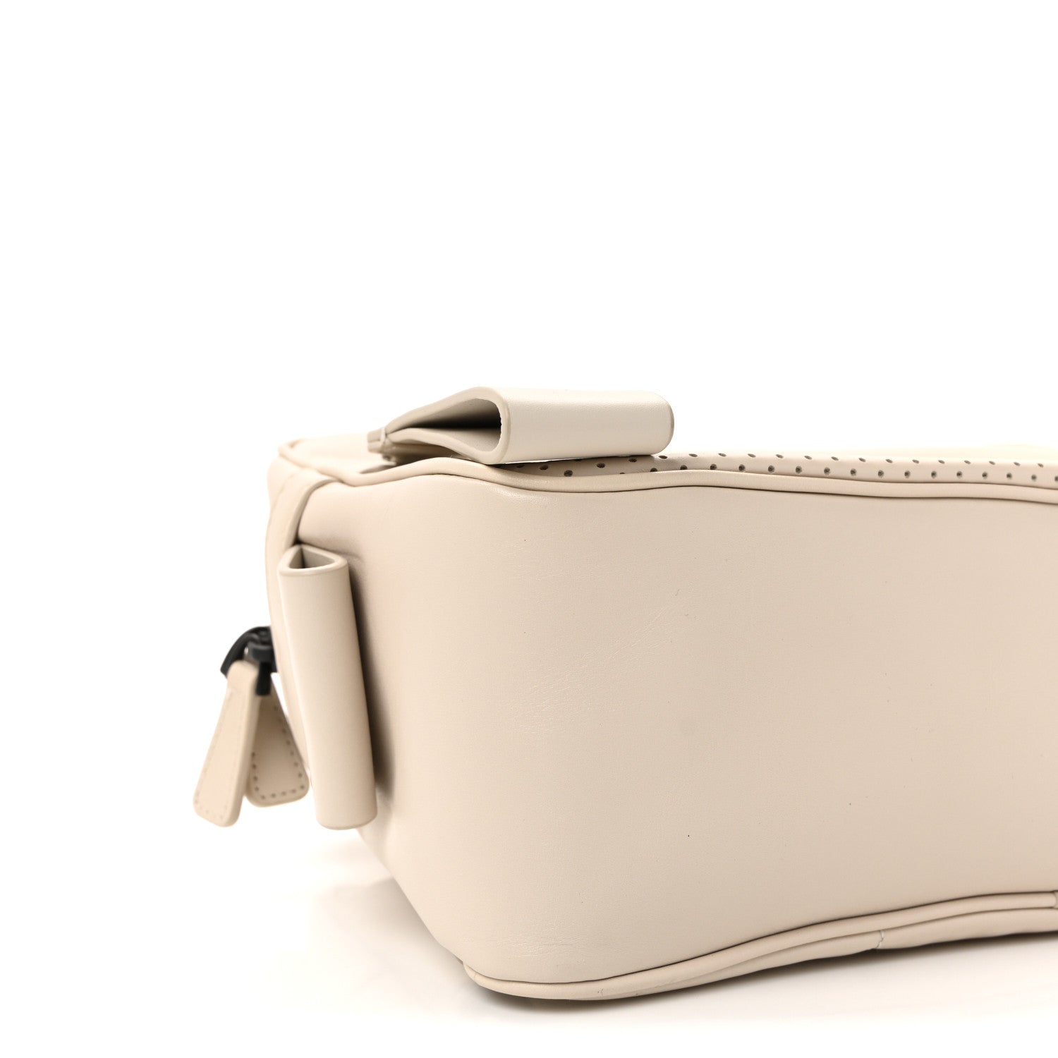 Perforated Calfskin Leggero Intrecciato Belt Bag Mist Plaster