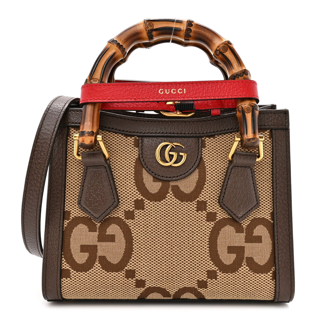 Monogram Jumbo GG Textured Dollar Calfskin Mini Diana Tote Bag Camel Ebony New Acero Pomegranate Red