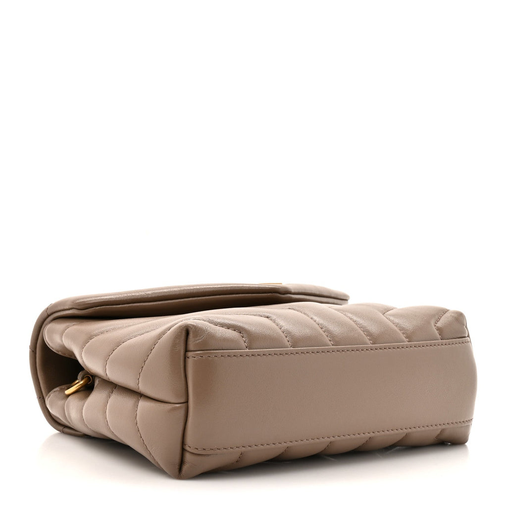 Calfskin Y Quilted Monogram Toy Loulou Crossbody Bag Taupe