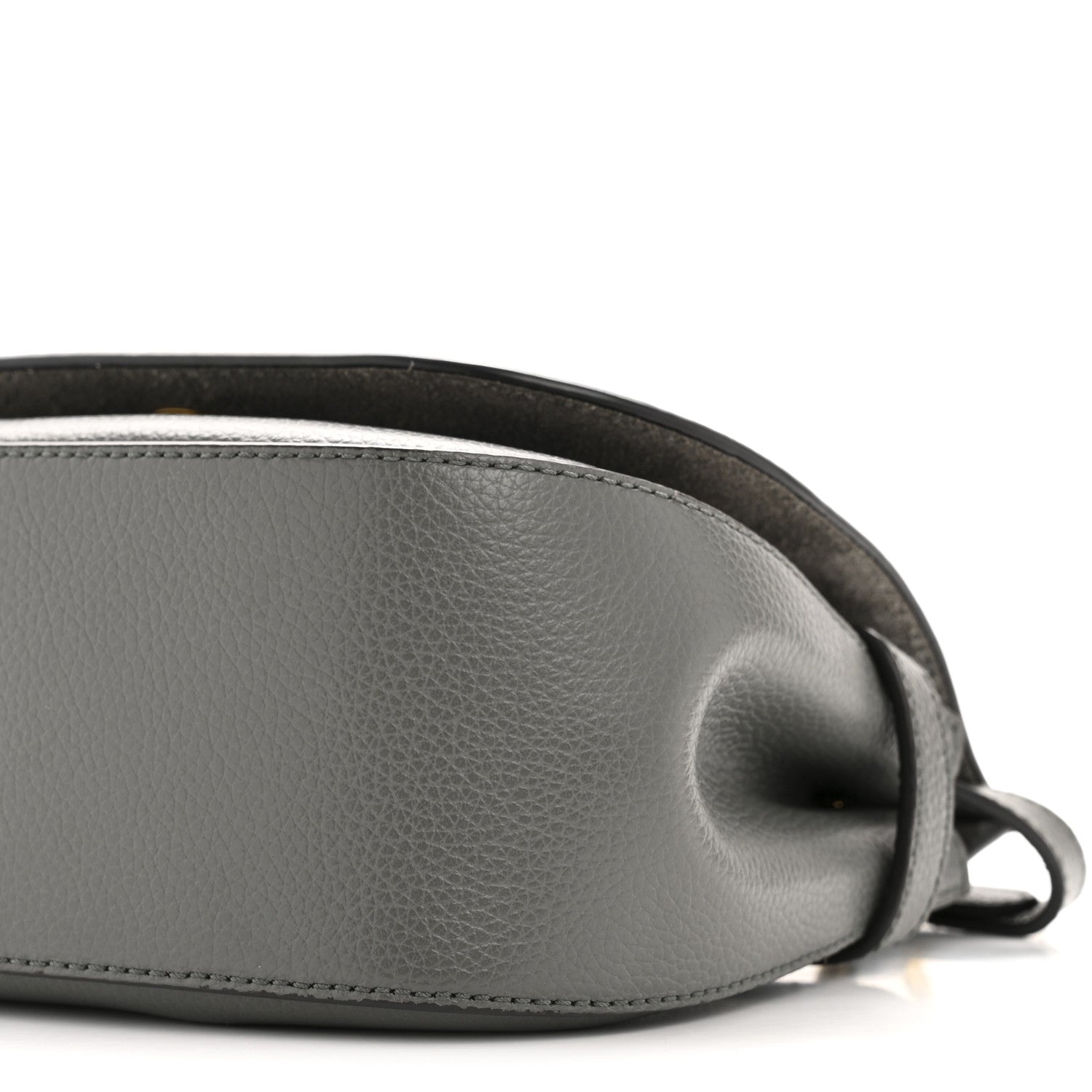 Small Classic Grain Calfskin Small Amberley Satchel Charcoal