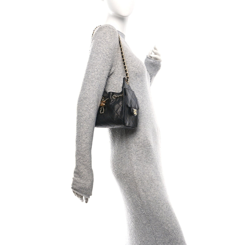 Caviar Quilted Mini Chanel 25 Handbag Black