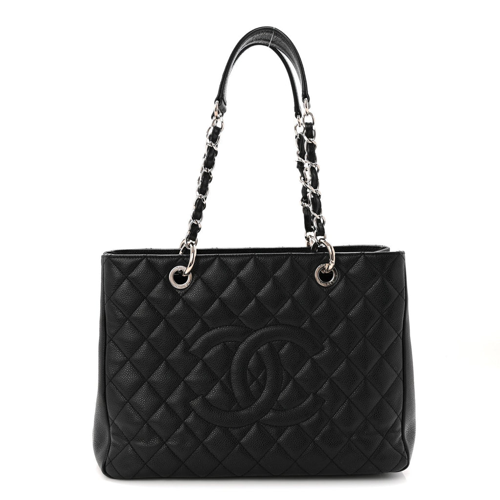 Caviar Quilted Grand Shopping Tote GST Black